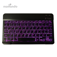 Keyboard lampu latar LED, papan ketik nirkabel Rusia Spanyol Portugis untuk Laptop PC ponsel