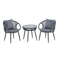 Ensemble de chaises de balcon en rotin PE pour hôtel, maison d'hôtes et loisirs, avec petite table basse et chaises, fabriqué en Chine