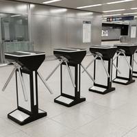 Tourniquet trépied de contrôle d'accès ZENTO avec lecteur d'empreintes digitales et de cartes RFID pour gymnases, bureaux et entrées commerciales