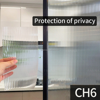 Moderne 3D-Riffel-Dekorationsglasfolie Selbstklebende Vinyl-Fensterfolie für Glastüren und Fenster aus PET-Material