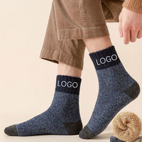 Chaussettes de compression en laine mérinos thermique pour femmes, en soie, à hauteur de la cheville, logo personnalisé, caractéristiques de chaleur hivernale