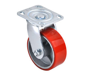 Fonte da fábrica produtos 5X2 Giratória Mudo Duplo rolamento de esferas pesados núcleo de ferro da roda de poliuretano - Product Image 6