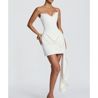 Robe Courte Bustier Femme en Dentelle Cils, Robe de Soirée Sexy pour Femme