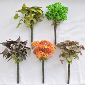 Micro-paysage <span class=keywords><strong>en</strong></span> gazon artificiel, feuilles d'anturium <span class=keywords><strong>en</strong></span> caoutchouc souple au toucher réel, mini-plantes <span class=keywords><strong>en</strong></span> <span class=keywords><strong>pot</strong></span> <span class=keywords><strong>de</strong></span> bureau, verdure bionique - Product Image 2