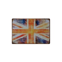 Plaque Métallique Personnalisée Vintage Vierge en Forme de Drapeau National pour Décoration Intérieure