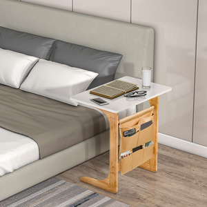 Modern minimalist <b>sofa</b> side <b>table</b>, solid wood tea <b>table</b>, desk, small <b>table</b>, bedside office folding <b>table</b>, multifunctional. - Product Image 4