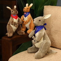 Boneka Super Lembut Khusus dengan Syal Kanguru Lepas Pasang, Isi Kapas PP, Hadiah Ulang Tahun, Pereda Stres, Suvenir Australia, Mainan Boneka Isi Dakron