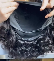 Perruque bandeau couleur marron en cheveux humains, bouclée et volumineuse, fabriquée à la machine, pour femmes noires, sans dentelle, sans colle, demi-perruque, pour revendeurs