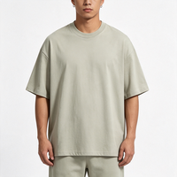 T-shirt Homme Personnalisé 300 g/m² 100 % Coton, Couleur Unie, Doux, Respirant, Col Rond, Manches Courtes, Haut Décontracté d'Été