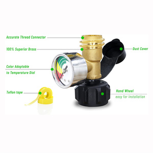 Indikator Level pengukur adaptor meteran katup <span class=keywords><strong>Gas</strong></span> propana panggang RV Amerika Utara berlapis nikel kuningan kualitas tinggi untuk Putar - Product Image 4