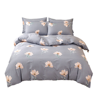 Parure de lit 4 pièces en coton 100% personnalisée avec motifs floraux et pantalons, tailles King Size, Queen Size et Full Size