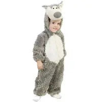Çocuk festivali hayvan gri kurt karikatür rol oynamak kostüm