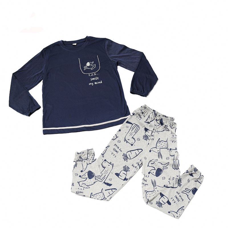 Hot Autumn Men's Cotton Pajama Set Long 