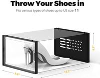 Clemate Boîte de rangement à chaussures XL améliorée, durable et peu encombrante, lot de 12, empilable, en plastique transparent avec porte transparente frontale, organisateur