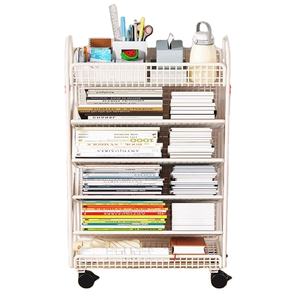 Estante de almacenamiento móvil para libros, carrito de lectura para niños <span class=keywords><strong>con</strong></span> <span class=keywords><strong>ruedas</strong></span>, estantería Simple para dormitorio de pie - Product Image 1