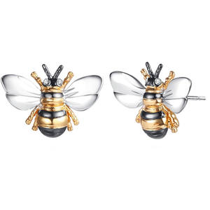 Gold Plated <b>Bee</b> Stud Earrings With Zircon Insect Design For Women Fashion Jewelry <b>Gift</b> - Product Image 1