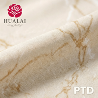 Nappe rectangulaire en polyester et lin imprimé motif marbre beige doré HuaLai pour la maison, les banquets et la décoration de fêtes, résistante aux plis