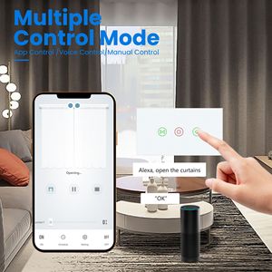 Smart Touch Curtain Switch Panel 2.4Ghz WiFi Tuya Alexa Voice Control Graffiti App Smart Home Automation - Product Image 2