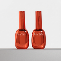 Vente en gros de flacons de vernis à ongles en verre ovale unique de 15 ml, couleur dégradée, cosmétique, gravure de logo personnalisée, bouchon remplaçable