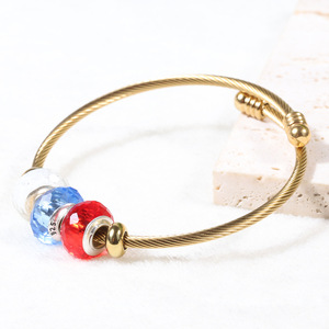 European Style Stainless Steel Bracelet With <b>Crystal</b> <b>Beads</b> For Women Gift Jewelry - Product Image 3