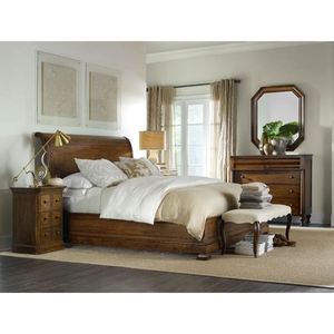 American Style <b>White</b> Solid Wood Carved <b>Bed</b> <b>Frame</b> with Ornate Headboard, Queen/<b>King</b> Size Bedroom Furniture - Product Image 2