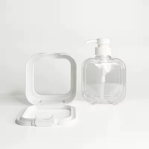 Hot Sale 500ml <b>Empty</b> Lotion Hand Sanitizer Body Wash square Transparent Press Pump Head <b>Plastic</b> <b>Bottles</b> - Product Image 4