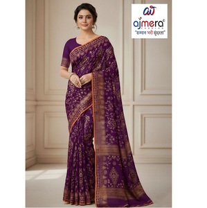 Elegantes Saris de Algodón de Diseño para Mujer, Lujo y Comodidad, Estilo Clásico para Oficina, Fiestas y Eventos, Secado Rápido, Protección Solar - Product Image 1