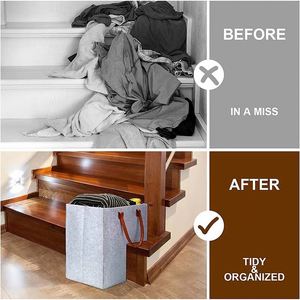 Strong & Durable <b>Foldable</b> Staircase Handles with Anti-Slip Grip Carpeted & Wooden Stairs Storage <b>Baskets</b> - Product Image 4