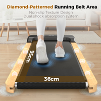 Tapis de marche intelligent en bois avec télécommande, tapis de marche pliable à structure en bois, tapis de marche à absorption des chocs pour usage domestique