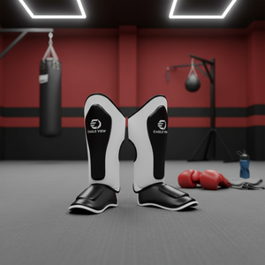Eagle View Protège-tibias de Muay Thai et Kickboxing avec protection intégrale du cou-de-pied élastique en PU pour l'entraînement de Boxeo et le maintien au chaud des jambes - Product Image 3