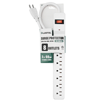 Indikator LED untuk Perlindungan Lonjakan Arus 980J, Stopkontak Ekstensi 8 Lubang, Steker NEMA 5-15P Terhubung ke Tanah 125V 15A