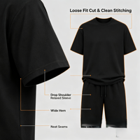 Ensemble survêtement 2 pièces en coton épais pour homme, coupe oversize, avec t-shirt imprimé graphique et short, grande taille, style streetwear, vente en gros, personnalisable OEM