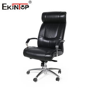 Chaise de direction ergonomique en cuir Sinonis avec soutien lombaire réglable, dossier haut, pivotante, confortable et rembourrée - Product Image 3