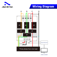 Modul Pengukur Daya PCB Tiga Fasa Bidireksional JSY-MK-333G, 3 Fasa RS485 Modbus-RTU 220V/380V Pengukur Energi Daya