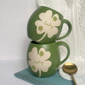 Taza de trébol de cuatro hojas, taza de agua para microondas de gran capacidad, serigrafía, taza de la suerte, Regalo para mamá, mamá - Product Image 3