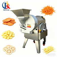 Fabrieksleverancier van groentesnijders en -dubbele snijmachines voor aardappelen, uien, wortelen, zoete aardappelen, knoflook en het maken van blokjes.