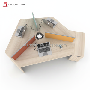 LEADCOM 120 Poste de travail modulaire écologique moderne avec rangement, pieds en acier laminé à froid et armoire à 3 tiroirs - Product Image 5