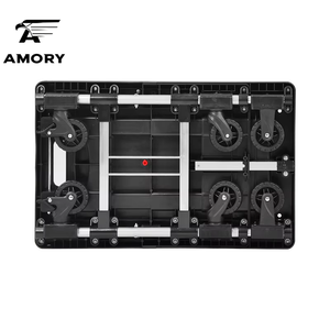 Troli Dorong Lipat 150kg dengan Platform yang Dapat Diperpanjang, Kapasitas 330lbs, Troli Utilitas Portabel 6 Roda, Peralatan Industri OEM - Product Image 6