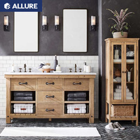 Meuble-lavabo de salle de bain en verre Allure en forme de L, liquidation chinoise, Roth