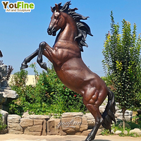 Statue de cheval en bronze réaliste YouFine, taille réelle, sculpture de jardin extérieure