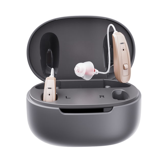 JINGHAO China Factory Price 2026 OTC Digital AI Noise Cancellation RIC Binaural 6 Channels Rechargeable Hearing Aid