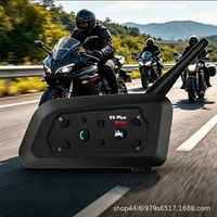 Casque de moto transfrontalier pour interphone V6 Plus/V6 Pro 1, intercom en temps réel sur 1 500 mètres, étanche, tout-en-un, fabriqué en Chine