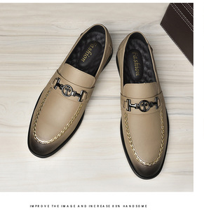 รองเท้าหนังแท้ผู้ชาย สไตล์ลำลองสำหรับธุรกิจและงานแต่งงาน ลายดอกไม้ สำหรับฤดูใบไม้ร่วง แบบสวม ปลายแหลม ระบายอากาศได้ดี - Product Image 6