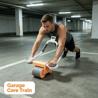 Rodillo Abdominal de Entrenamiento para Moldear la Cintura en Adultos, Herramienta Doméstica de Rebote Automático para Ejercicios Abdominales y Pérdida de Grasa Corporal