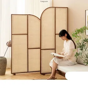 <span class=keywords><strong>Paravent</strong></span> moderne japonais <span class=keywords><strong>en</strong></span> bois massif et <span class=keywords><strong>rotin</strong></span> pour petits appartements – Durable, fait main, cadeau d'anniversaire – Multifonctionnel - Product Image 4
