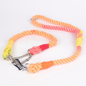 เชือกจูงสัตว์เลี้ยงแบบถักหลากสีทำมือเชือกผ้าฝ้าย100% น้ำหนักเบากันลื่นออกแบบได้ตามต้องการ - Product Image 4