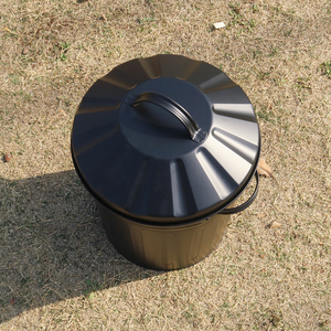 Poubelle à déchets alimentaires mini noire de 15 L de bonne qualité, poubelle à compost droite de 2 gallons, poubelle en acier galvanisé - Product Image 2
