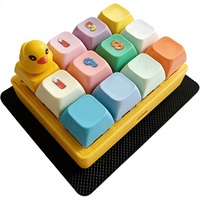 Ensemble de touches de clavier sur le thème du canard, son et lumière, porte-clés fantaisie, touches de clavier colorées, cadeau promotionnel