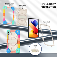 Étui de protection robuste antichoc avec support pour tablette Xiaomi POCO M1/Redmi Pad 2 Pro 12.1 pouces 2025, avec dragonne rotative à 360° et béquille