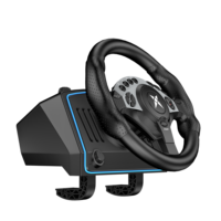 Setir Balap PC - 1080 Derajat 28CM 11" dengan 3 Pedal dan H-Shifter - Induksi Magnetik & Bantalan Logam